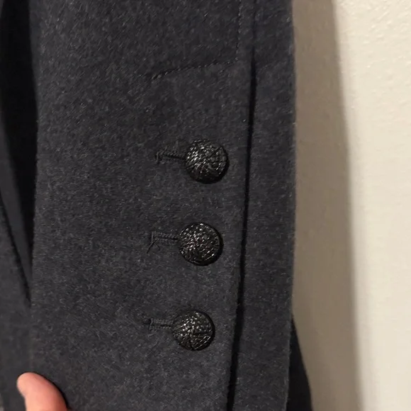 GUESS Black Charcoal Double-Breasted Belted Trench Coat - Picture 6 of 8